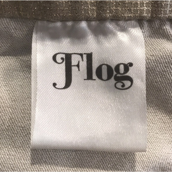 Bevy Flog Shely Drawstring Pull On Pants Gold Metallic Grid Pockets Size 29 - Picture 11 of 12